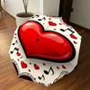 1pc Heart Music Automatic Open/Close Umbrella Compact Folding Umbrella with 8-Rib Shaft for Women/Men, Elegant Birthday1312S