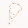 Retro Metal Pendant Collarbone Chain, Creative Retro Simple Star Moon Love Necklace For Women