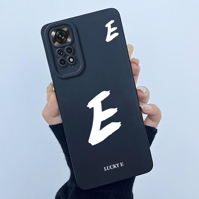 For Redmi Note 11 11S Cover Case Lucky Initial Letter Couple Silicone Soft Phone Bumper for Redmi Note11s Note 11 S Pro Casing