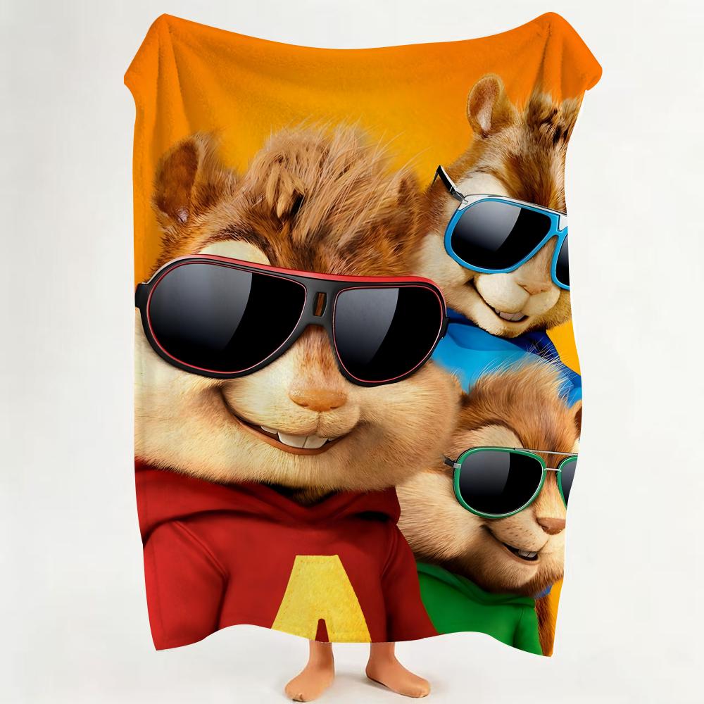 Movie Alvin And The Chipmunks Throw Flannel Throw Blanket Suitable for Sofa Living Room Bedroom