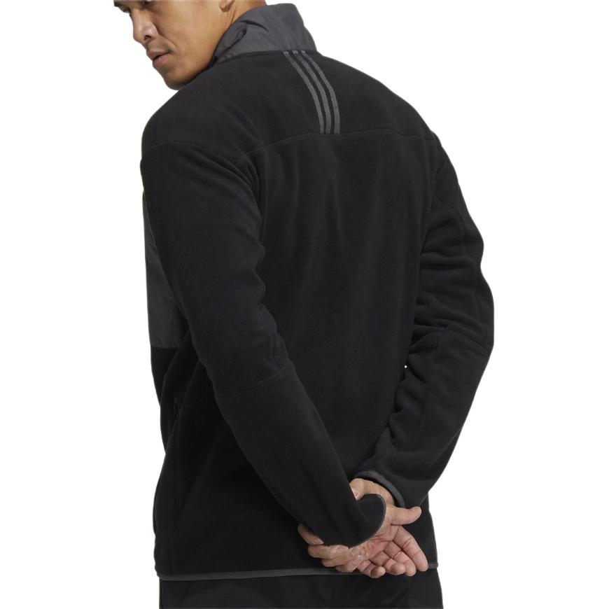 Adidas Micro Fl Jacket Stand Collar Long Sleeve Zipper Fleece Coat Men Jackets Black GV3512