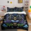 Mystic Snakes and Moon Motif Bedding Duvet Cover Set  (1*Duvet Cover 2*Pillowcases, without duvet insert)