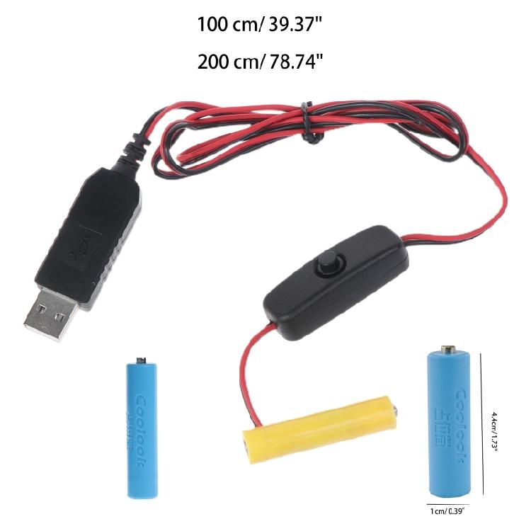 Универсальный USB-преобразователь питания 3 В для батареек AAA, заменитель 2 шт. батареек AAA