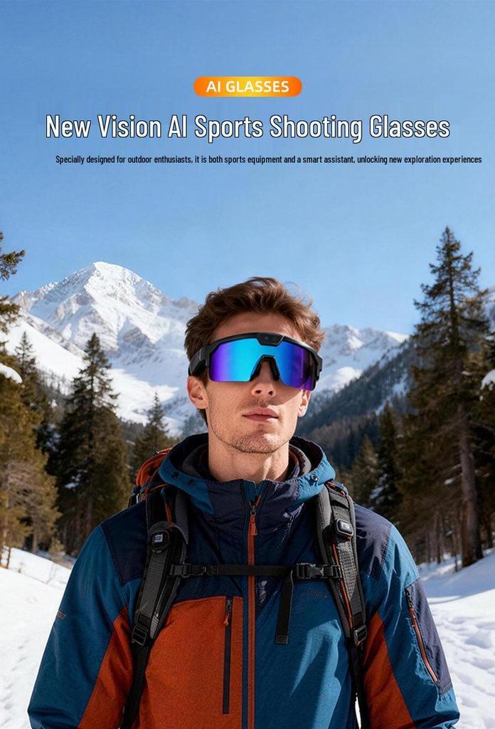 AI Smart Glasses: Outdoor Sports Anti-Shake Photography, Object Recognition, WiFi Image Transmission, and Translation Features.