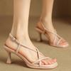 Fashion Women Sandals Square Toe High Heels Pumps 2025 Summer New Elegant Soft Comfortable Party Women Sandals Fashion Women Shoes