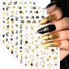 Laser Gold Maple Leaf Abstract Line Self-Adhesive Nail Sticker 3D Bronzing Simple Sweet And Cool Nail Sticker