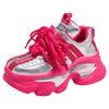Fashion Mix Color Chunky Platform Sneakers Women Fashion Lace Up Thick Bottom Dad Shoes Woman 2024 Autumn Non-Slip Vulcanize Shoes Mujer