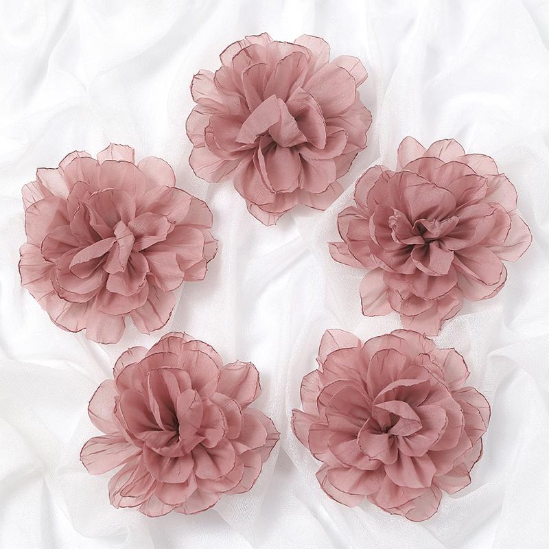 3/5 шт. 10 см Ручной работы Большие Шифоновые Тканевые Искусственные Цветы Головка для Головных уборов Свадебного платья Шляп Домашнее украшение DIY Аксессуары