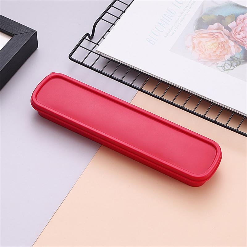Wheat Straw Tableware Box Multicolor Portable Cutlery Case Spoon Fork Storage Box Students Household Dinnerware Bag Kitchen Tool