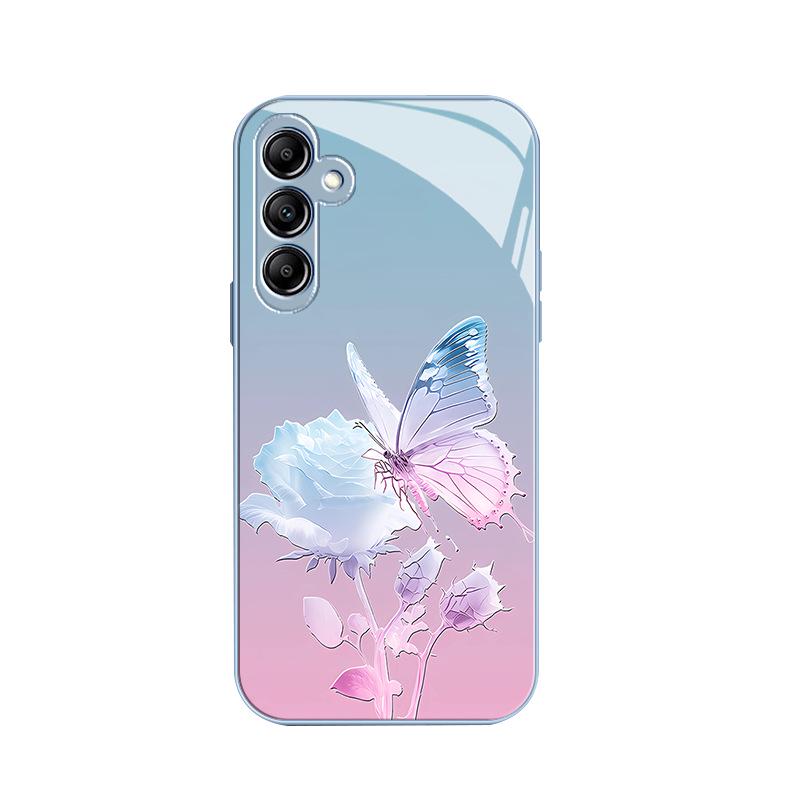 Чехол Galaxy A-Series All-Inclusive Gradient Butterfly Flower Rose для A21S, A23, A31, A52S, A70, A72