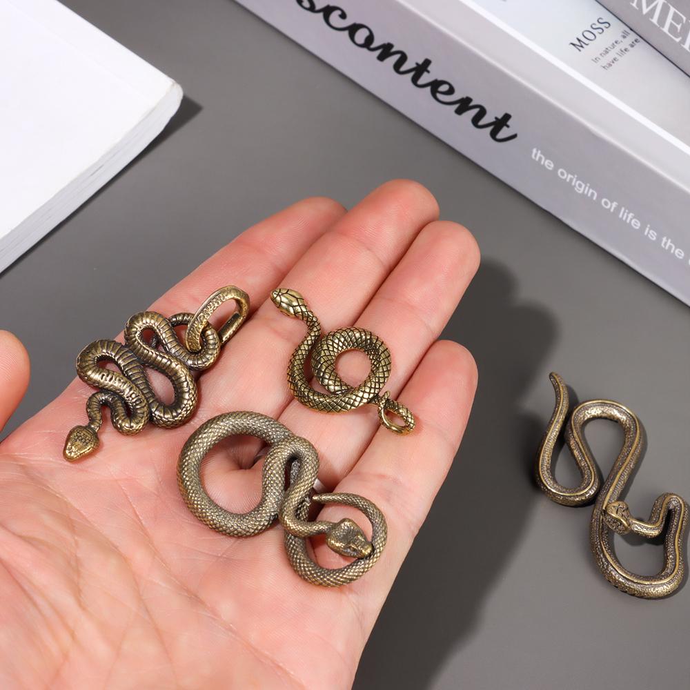 Латунный Металлический Ручной Работы Брелок Животное Кобра Форма Змеи Брелок Подвеска для Сумки Ручной Работы Инструмент