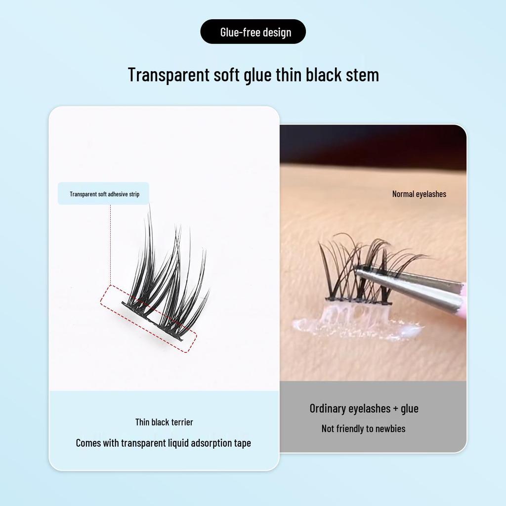 Self-Adhesive D41 Natural Curl Eyelashes – Glue-Free, Fine, and Charming False Lashes for a Flawless Look.
