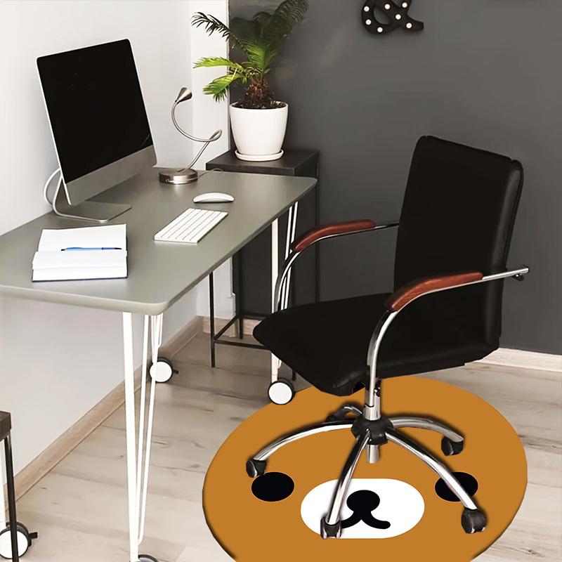1pc Rilakkuma Round carpet, Made of Polyester,Perfect for Decorating Office Chairs, Living Rooms,Vibrant Decorative Rug