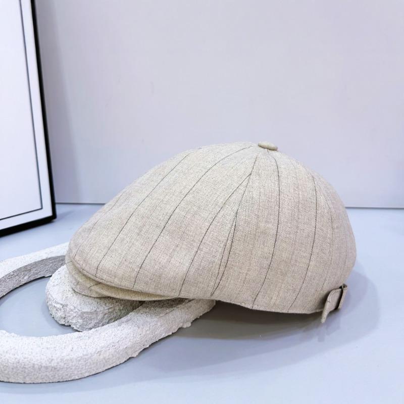 25 New Striped Forward Hat Men's and Women's Fashion Painter Hat Newsboy Hat Autumn and Winter Cap