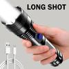 USB 300 Minute Chargeable Flashlight Strong Light 3 Modes Hand Lamp 14500 Battery Torch Waterproof Camping Hiking Night Patrol