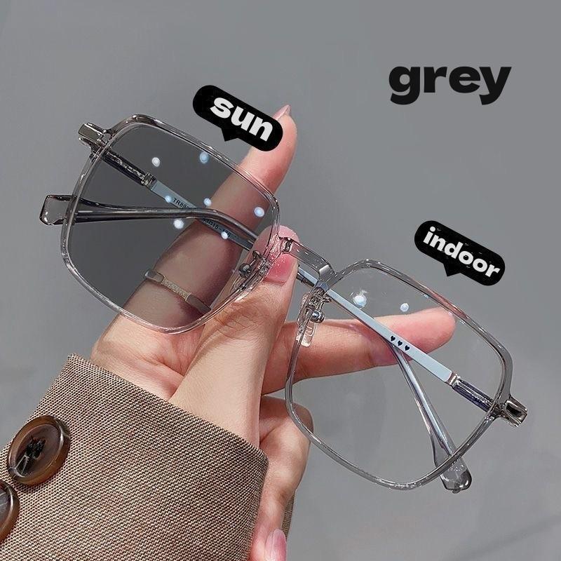Photochromic Anti Radiation Glasses Square Sun Shades Women Men Glasses Frame Replaceable Lens Anti Blue Light Fashion Eyewear