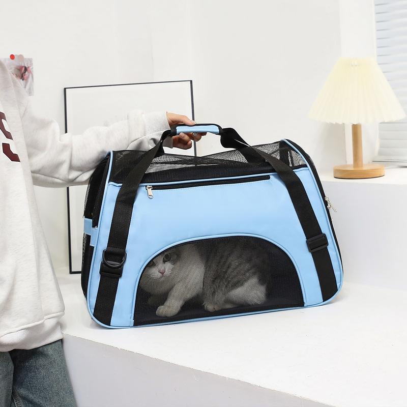 Breathable Mesh Pet Carrier Bag Portable Foldable Travel Shoulder Handbag for Cats Small Dogs Outdoor Walking Carrying Bag