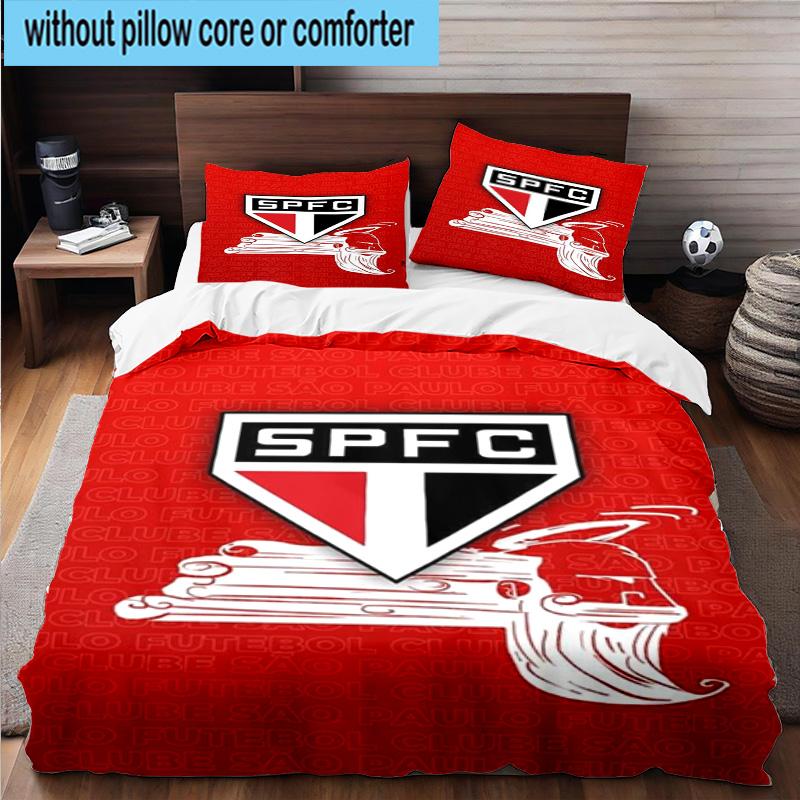 3pcs Spfc Team Crest Design Printed Bedding Set Duvet Cover Closure Includes 1 Duvet Cover & 2 Pillowcases Bedding Sets Home Decor Gifts