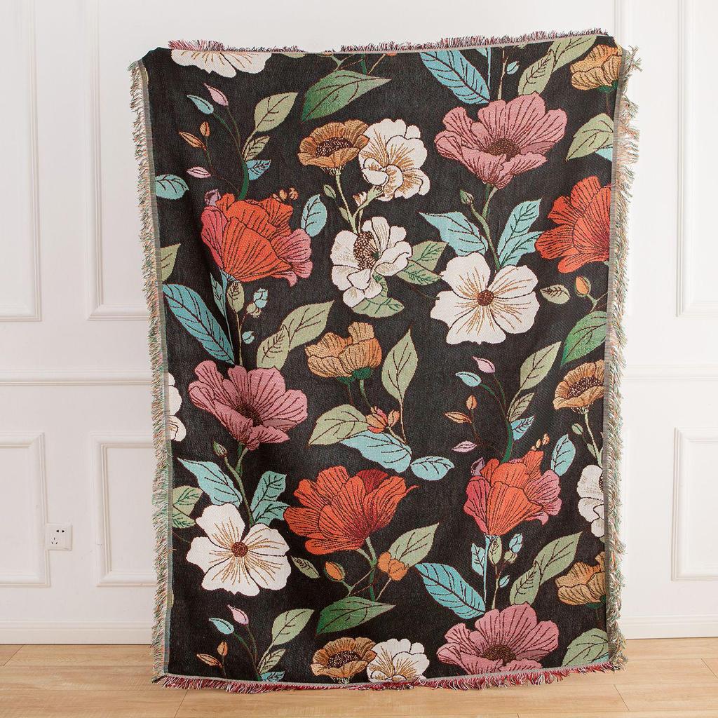 American Country Floral Sofa Blanket - Outdoor Camping & Leisure Cover