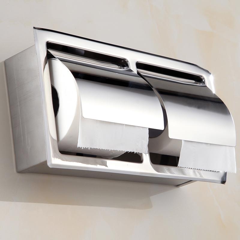 Держатель для туалетной бумаги из нержавеющей стали, хромированный, настенный, скрытый, для ванной комнаты, водонепроницаемый, несколько типов WF-18030