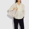 COACH Charlie 40 double layer large capacity pebbled leather shell bag tote bag tote bag shopping bag hand shoulder bag women's white