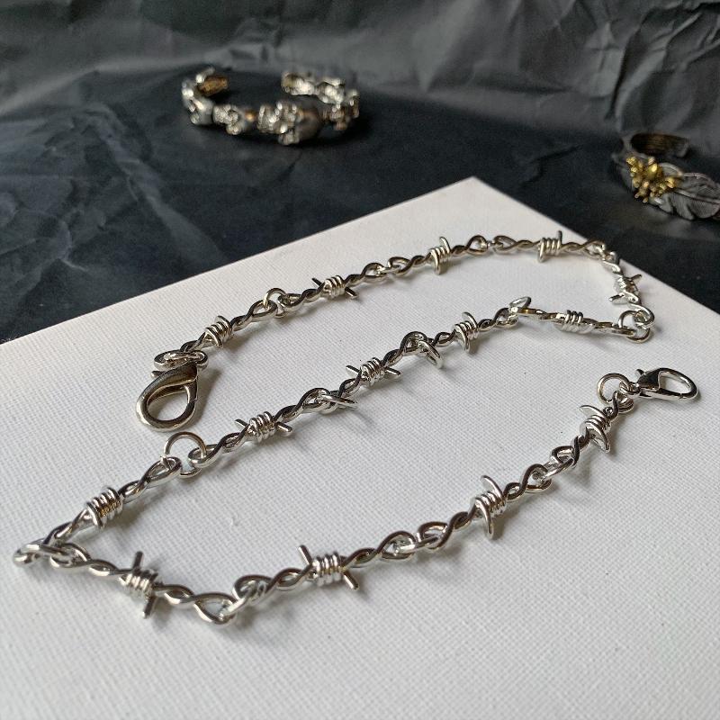 Punk Belts Thorns Wire Barbed Trousers Long Waist Chain Y2k Belts Hippop Grunge Goth Women Men Pants Jeans Accessories