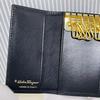 Used Unused Ferragamo Gancini 6-key case, black, gold, with box
