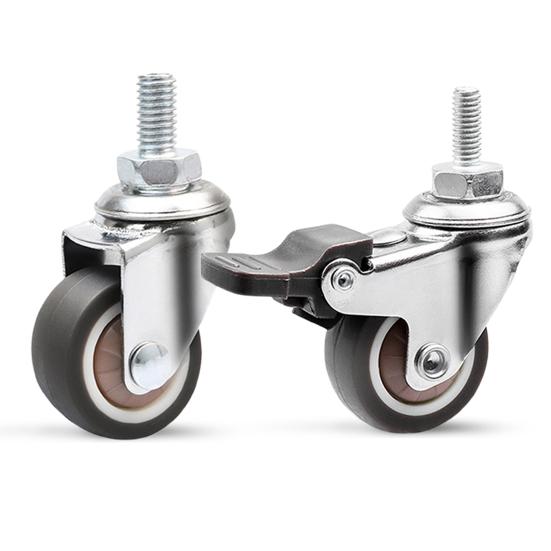 5 шт. 1,5"/2" поворотные ролики M8 x 15 мм с резьбовым стержнем колеса резиновые ролики бесшумные мебельные ролики замена для детской кровати стола полки