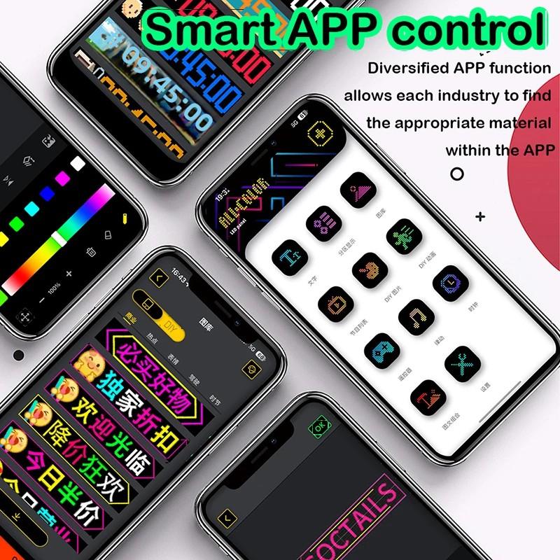 Светодиодный гибкий экран Рекламные щиты Управление через приложение Двухрядный дисплей Текст Шаблон Свободная комбинация Реклама на автомобиле Витрина магазина Наружная