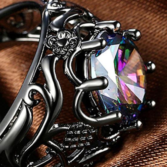 Кольцо унисекс с выдолбленным искусственным драгоценным камнем для мужчин и женщин, винтажное кольцо на палец с резьбой, День Святого Валентина