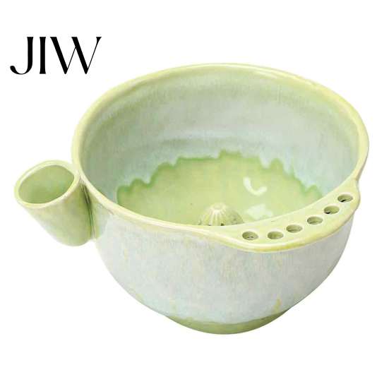 Ergonomic Fruit Washer Ceramic Berry Swirl Washing Bowl, Self Spinning Colander Quick Drainer for Produce with Drain Holes, Kitchen Prep Tool