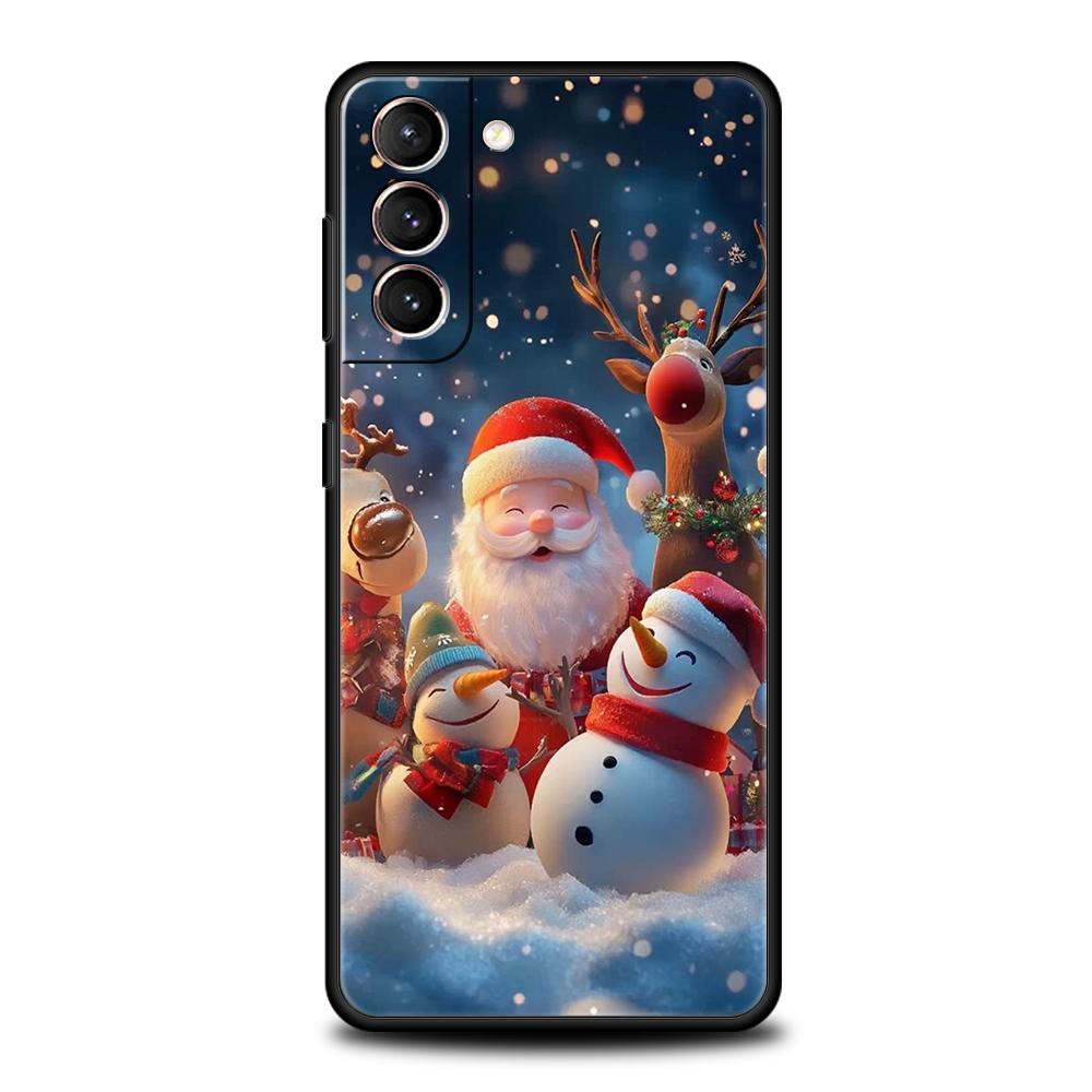 New Year Christmas Phone Case Cover for Samsung Galaxy S25 S24 S23 S22 S20 S21 FE Ultra S10 S10E Plus 5G Soft TPU Capas Fundas