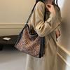 Большая женская сумка 2024 года, осень-зима, новая модная повседневная женская сумка через плечо с леопардовым принтом, многоцелевая сумка-мессенджер большого объема