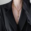 Изысканное колье-скрепка Золотая цепочка на ключицы Колье-цепочка для свитера Женские украшения