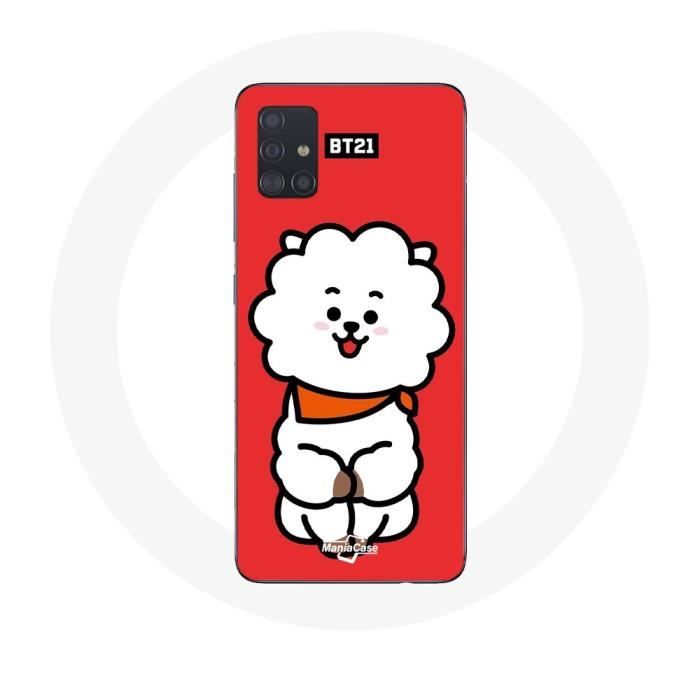 Case for Samsung Galaxy A51 BTS Bangtan Boys BT21 RJ Jin Red Background