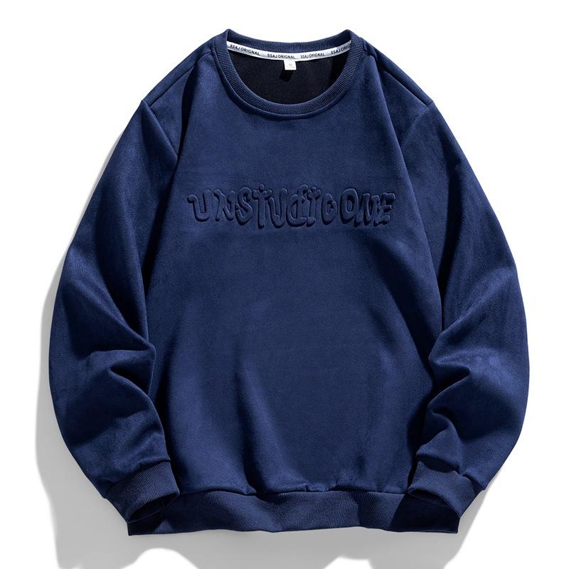 Весна-Осень Мужской Кашемировый Свитер Из Оленьей Кожи С Буквами Простой и Повседневный Свитер Джокера Спортивный Свободный Топ с Круглым Вырезом