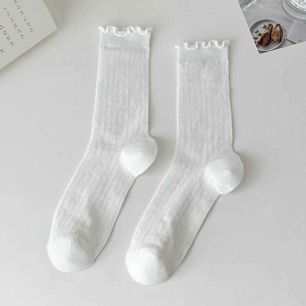 Stacked Socks, Summer Thin Socks, Pure Cotton, Spring And Autumn, Gray Ballet Style With Small Leather Shoes Stockings