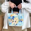 Холщовая сумка-тоут Милая сумка для хранения Большая вместимость Мини-сумочки Портативная сумка для ланча с мультяшным принтом