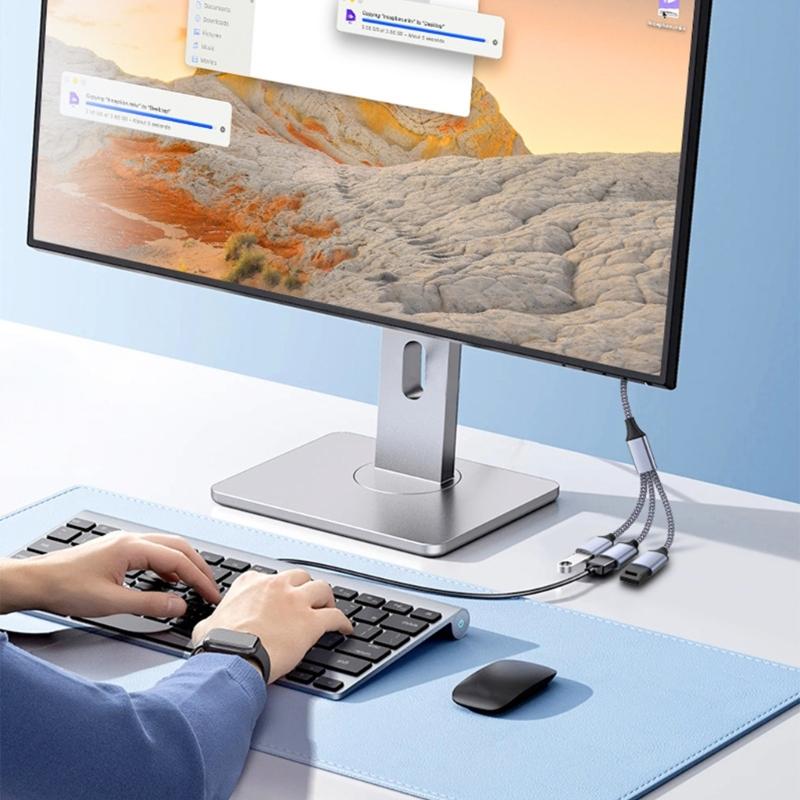 1 шт. 3 в 1 Type C Хост-разветвитель питания USB Type C Адаптер на USB2.0 OTG Type C Штекер-Розетка Кабель для данных и зарядки