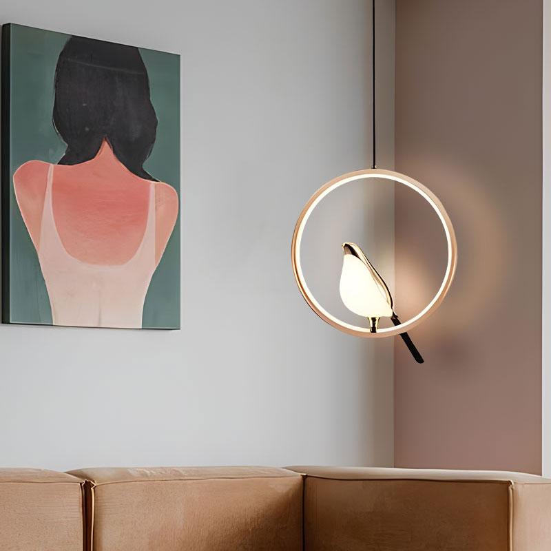 Nordic Magpie Bird LED Cord Подвесные светильники для спальни, черные, серебристые, подвесные светильники, люстра, лампа для дома, AC85-265V
