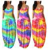 Women Gradient Tie-Dye Sleeveless V Neck Maxi Dress Sundress Beach Long Dres