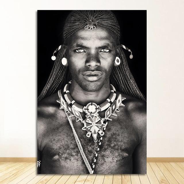 Украшение дома, черно-белая картина на холсте для гостиной, настенные картины Quadro Cuadros, африканские женские и мужские настенные художественные портреты