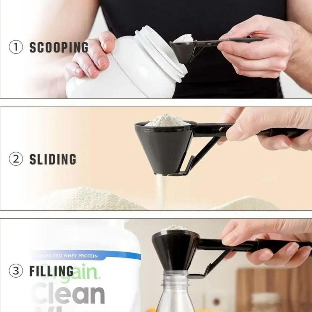 Spill-Proof Coffee Funnel Scoop Reusable Coffee Spoon Kitchen Gadget Measuring Spoon Dried Milk