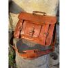 Handmade Goat Leather Messenger Bag: Laptop Satchel Briefcase