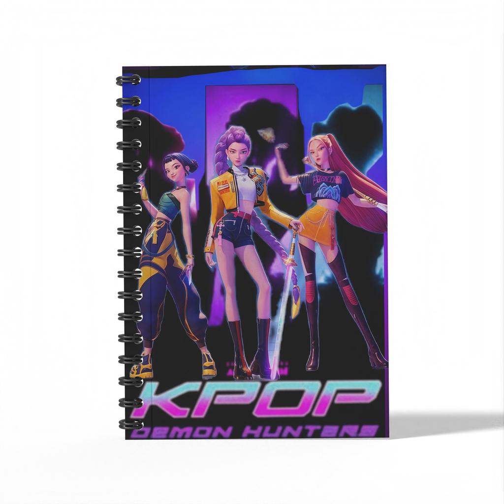 4pcs K-pop Demon Hunter Witch Hunting Squad Surrounding Students A6 Coil Notebook Student Stationery