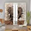 2 шт., 3D карниз с рисунком животного слона, карманные декоративные оконные шторы, оконные занавески для спальни, гостиной, домашний декор