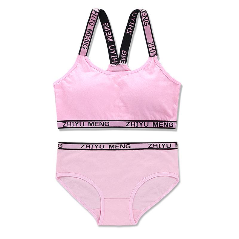 Girls Bra Cotton Underwear For Teenager Training Bra Set for Student Puberty Vest Brassiere Bras 8-14Years