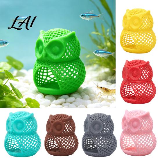 Stable Water Tank Ornament Owl Fish Hideout Aquarium Shrimp Cave Hollow Hide Cave for Betta Decoration Creative Habitat