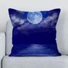 Office Living Room Sofa Cushion Cover Luxury Home Decoration Pillow Cover Forest Lake Moonlight Print