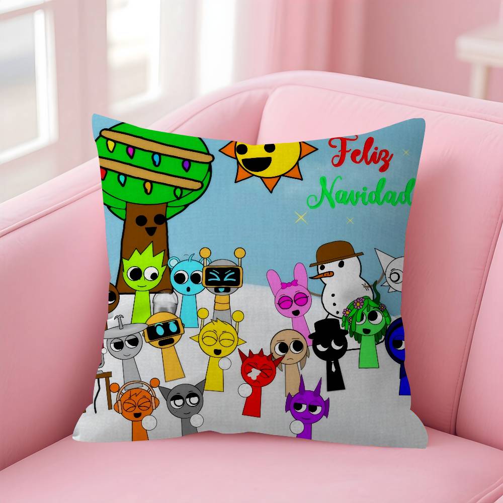 Game SSprunki fun Pillow Gifts Home Office Furnishings Bedroom Sofa Car Cushion Cover case 45x45cm